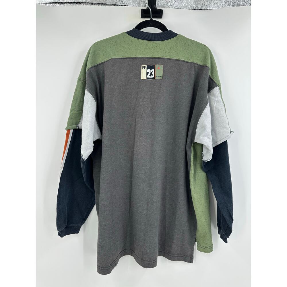 Vintage 90s Nike Air Jordan No.23 Legendary Henley Rugby Long Sleeve Green XL - Picture 2 of 10